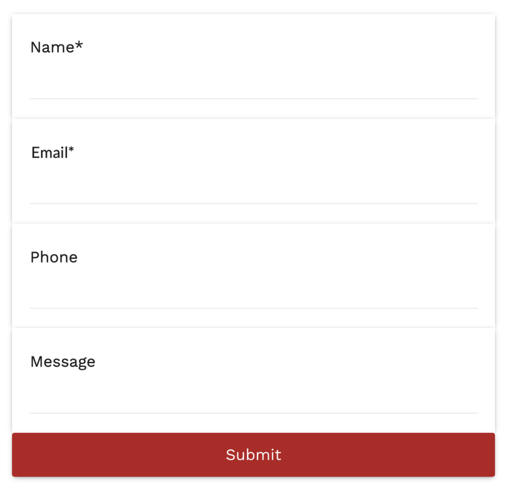 empty form for contact information