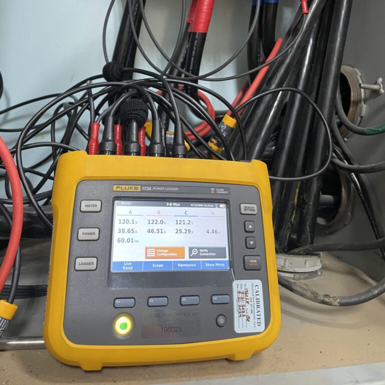 Power Logging Tool hooked up to an electrical panel
