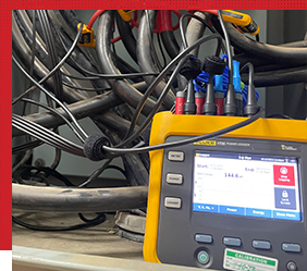 power logger recording electrical data