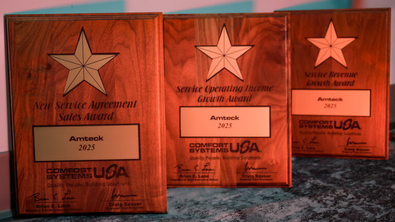 3 Service awards from Comfort Systems to Amteck